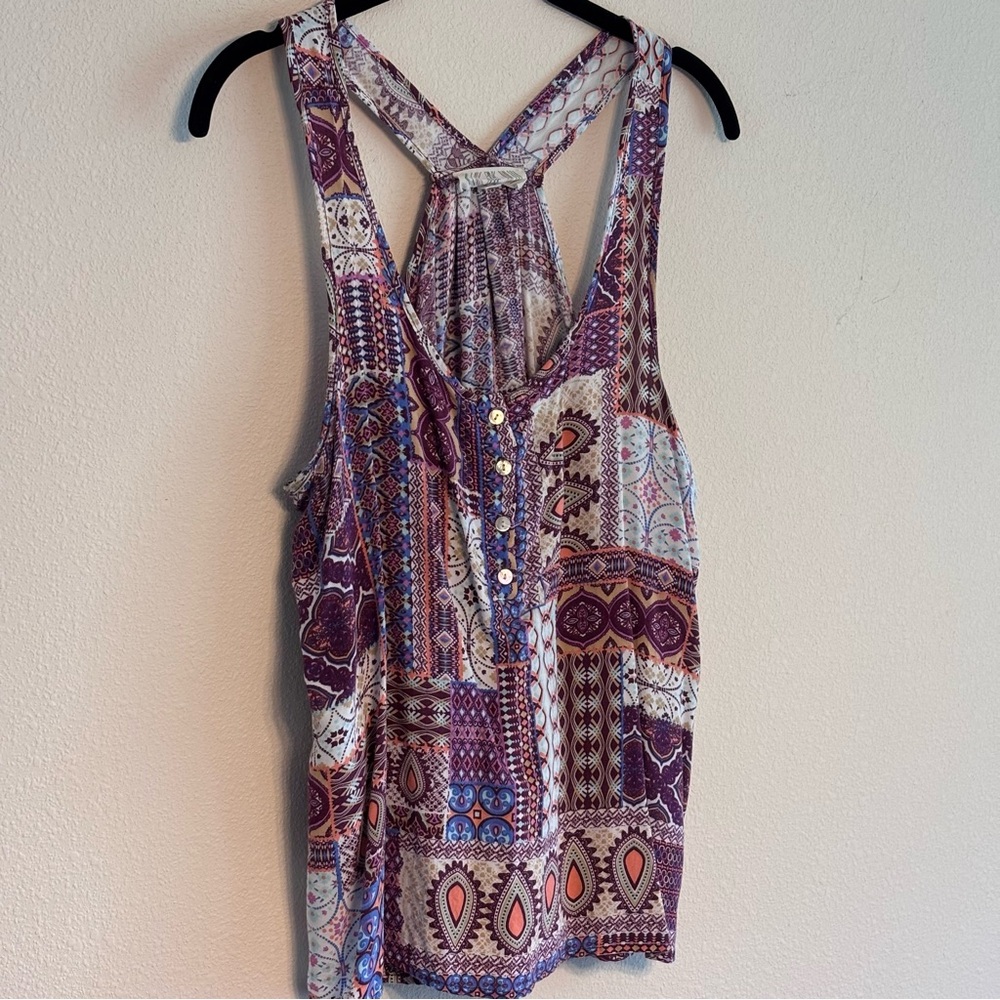 Pink Rose Racer Back Tank Top SZ - M